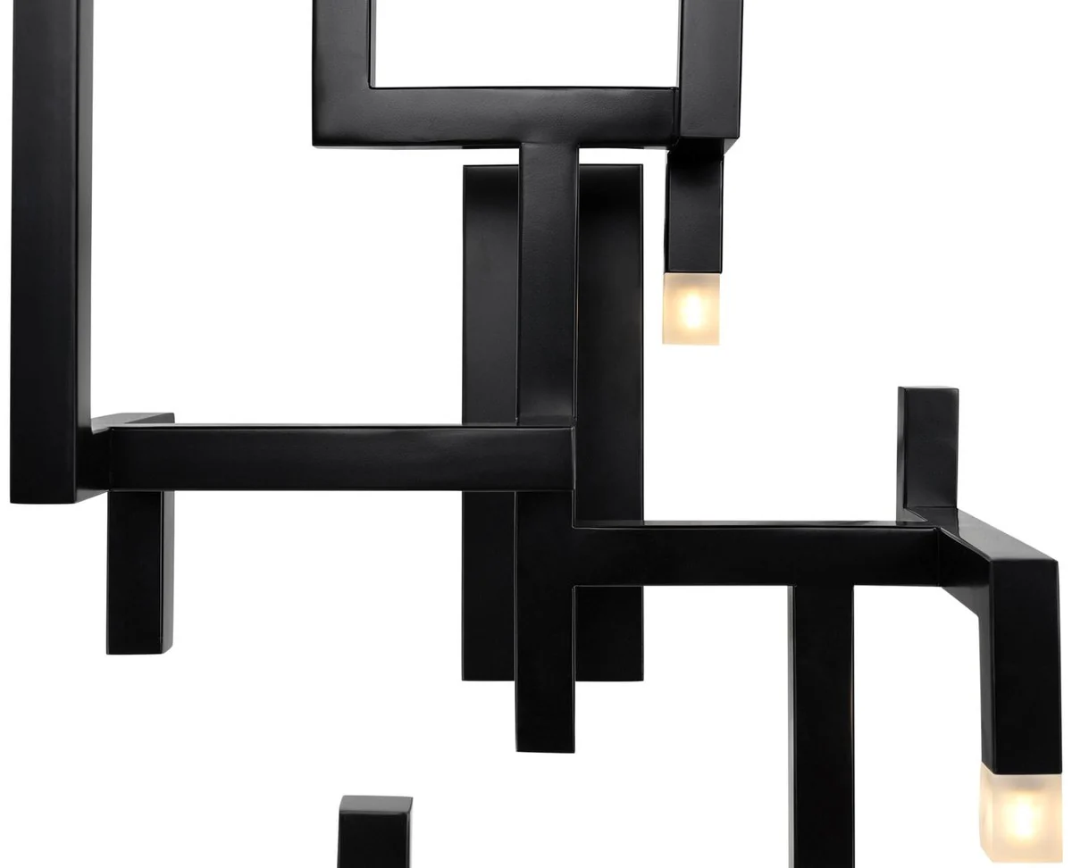 Casa Padrino aplique de pared de lujo LED de acero inoxidable de la sala negro 30,5 x 28,5 x H. 73,5 cm - Aplique de Diseño con Revestimiento en Polvo