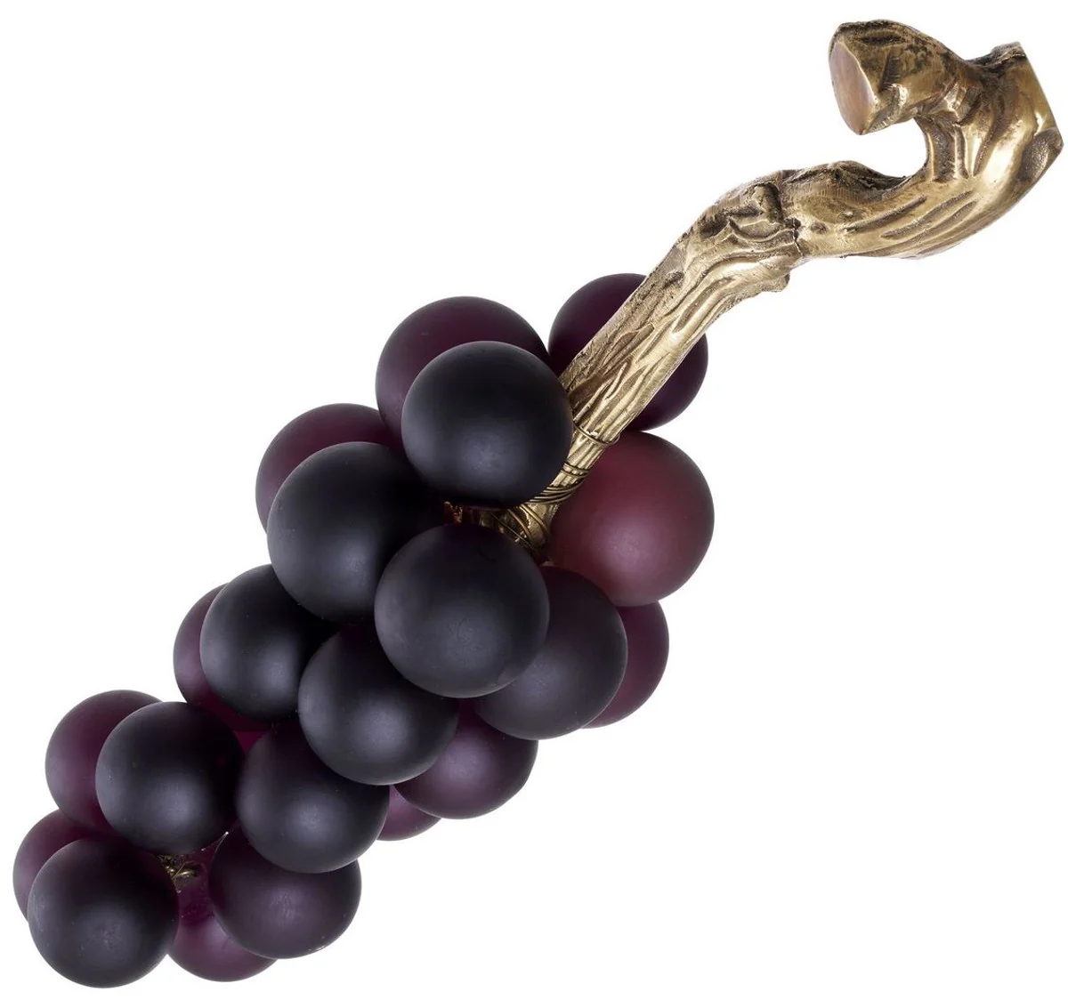 Casa Padrino objeto de decoración de vidrio de lujo uvas púrpura / latón vintage 50 x 20 x A. 20 cm - Accesorios de decoración de sala de estar de escritorio de oficina