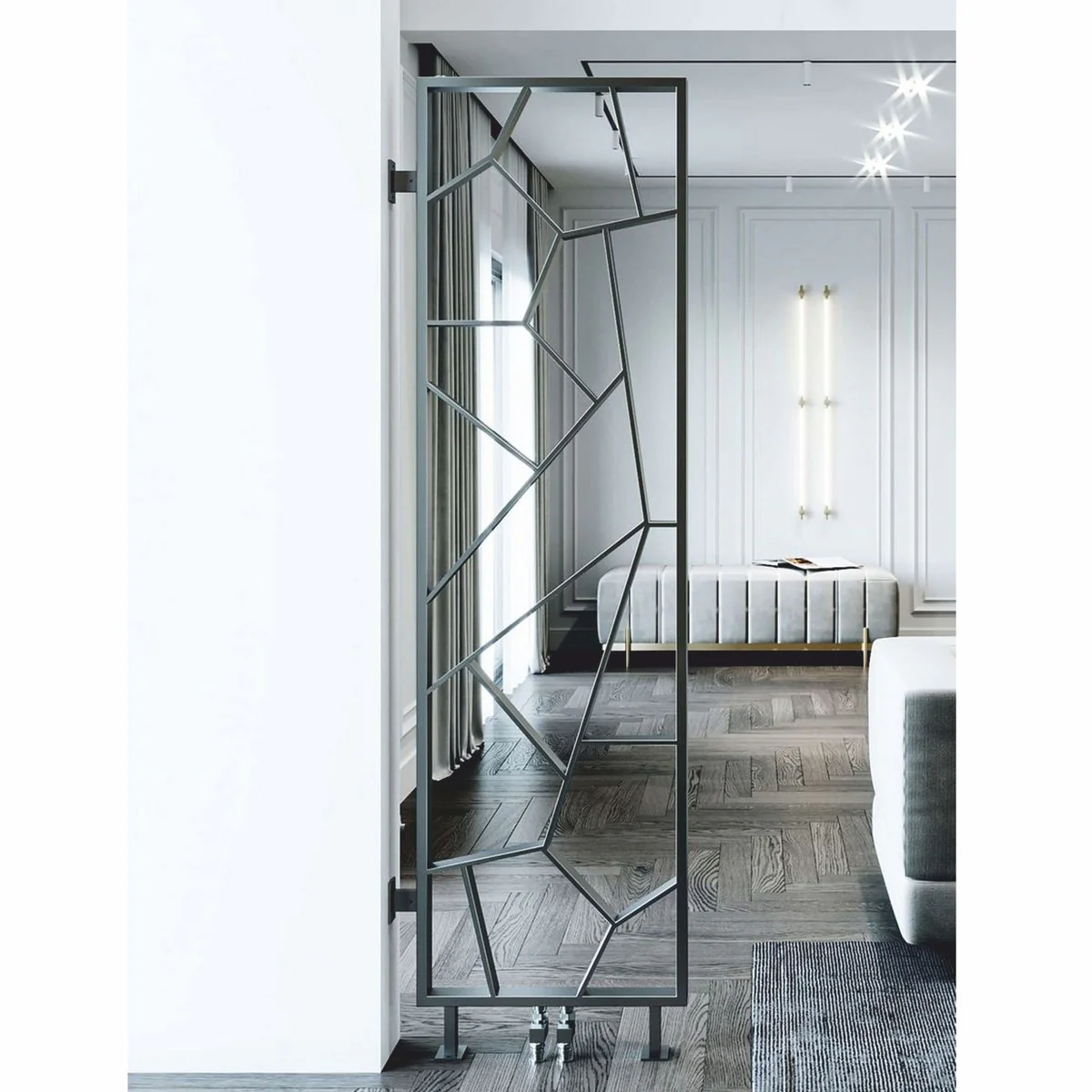 Casa Padrino calefactor de lujo de acero inoxidable gris Al. 180 cm - Radiador de lujo