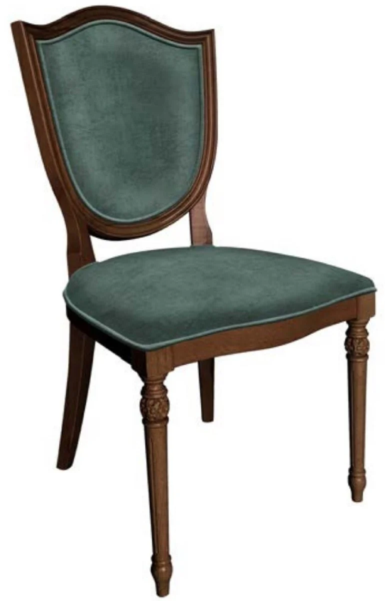 Casa Padrino conjunto de sillas de comedor Art D¨¦co verde / marr¨®n - 6 sillas de cocina Art D¨¦co hechas a mano - Muebles de comedor Art D¨¦co