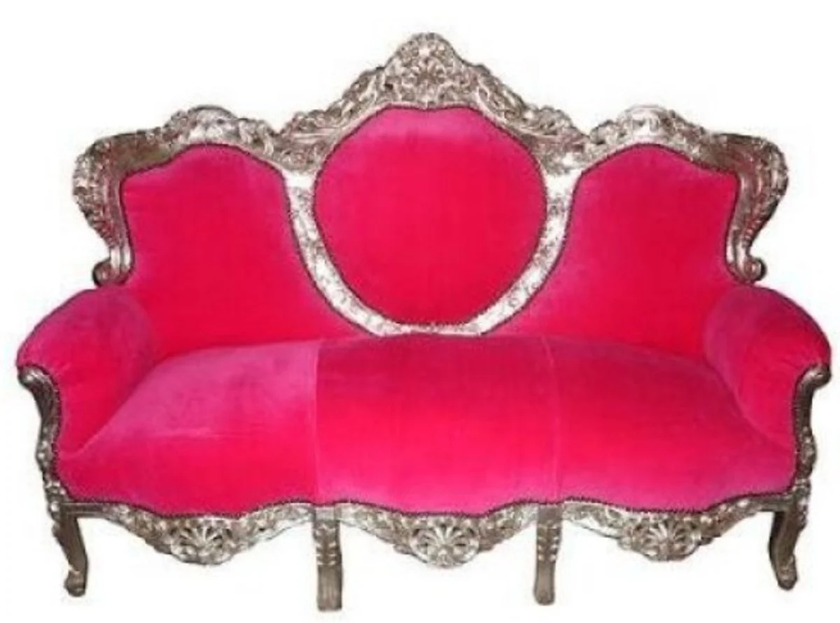 Casa Padrino Baroque Lounge Sofa  King  Pink / Silver