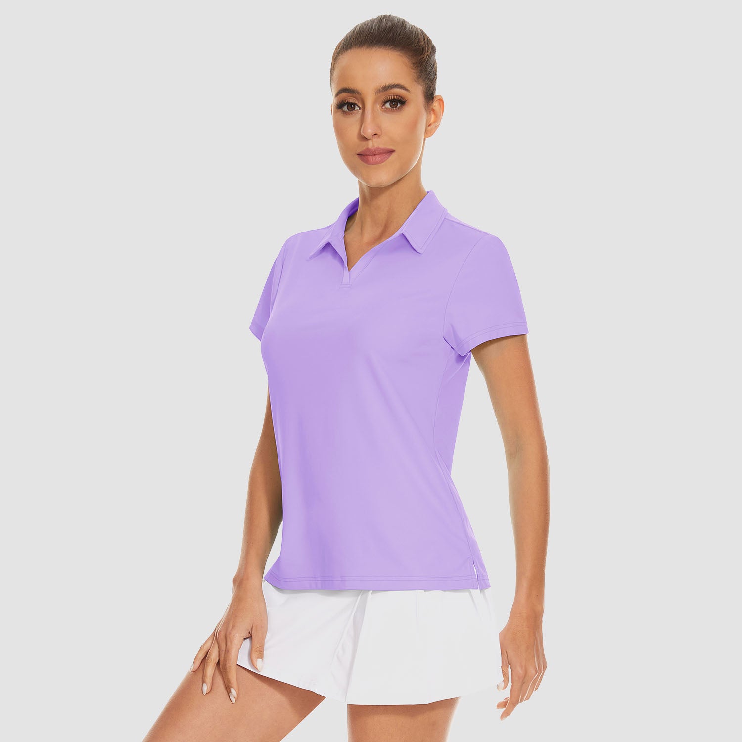 Women's Golf Polo Shirts V Neck UPF 50+ Collared Tennis Shirt Lightweight Quick Dry