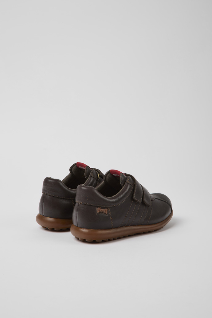 Pelotas Dark brown leather and textile shoes for kids
