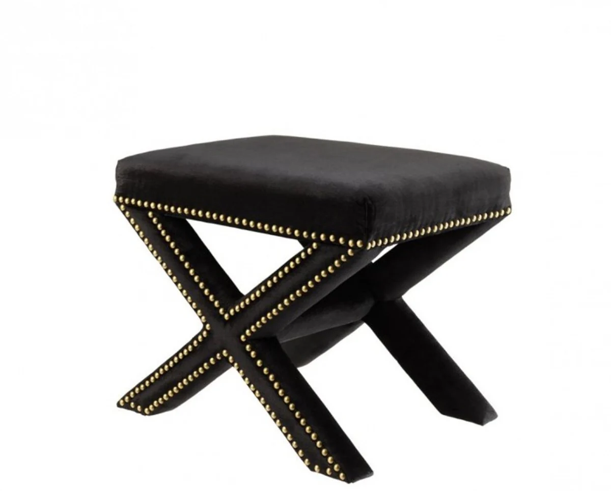 Casa Padrino de heces de lujo Negro 51 x 37 x H. 42 cm - colecci¨®n de lujo