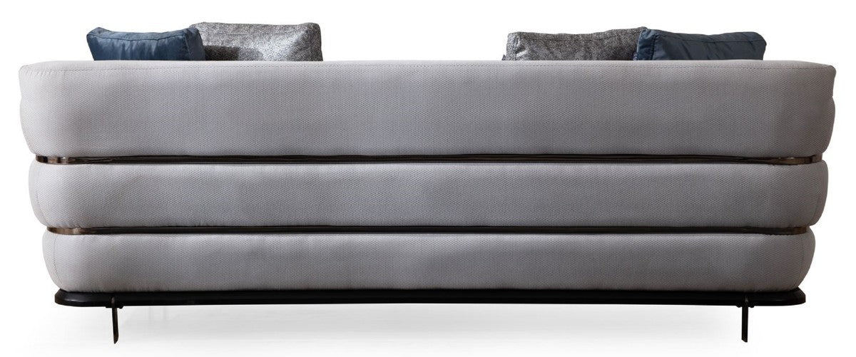 Casa Padrino sof¨¢ de lujo gris / negro 230 x 102 x A. 88 cm - Sof¨¢ de sal¨®n - Sof¨¢ de hotel - Muebles de sal¨®n - Interiores de sal¨®n - Muebles de hotel - Muebles de lujo - Interiores de lujo