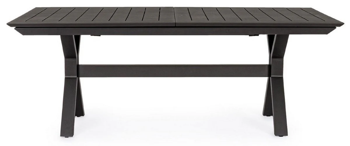 Casa Padrino mesa de jardín de lujo antracita 200-300 x 110 x A. 76 cm - Mesa de comedor extensible de aluminio con recubrimiento en polvo - Mesa de jardín y terraza - Muebles de jardín y terraza