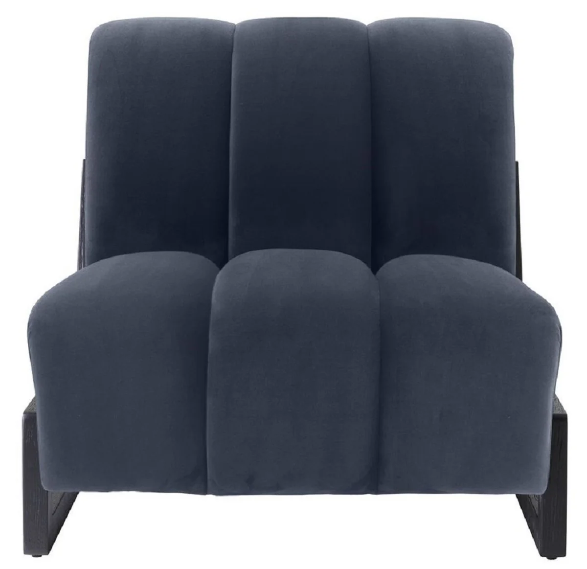 Casa Padrino sill¨®n de terciopelo de lujo azul medianoche / negro 83,5 x 90 x A. 83,5 cm - Sill¨®n de Sal¨®n - Sill¨®n de Hotel - Muebles de Lujo