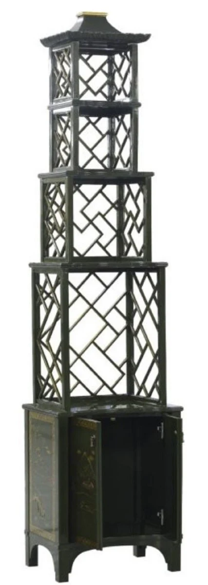 Casa Padrino Etagere de Lujo Estilo Chino Verde / Oro 54 x 37 x H. 219 cm - Accesorios de Hotel y Restaurante
