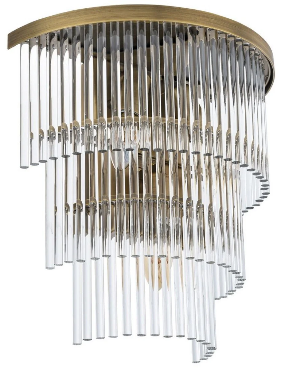 Casa Padrino lámpara de pared de lujo latón antiguo 33 x 17 x A. 32,5 cm - Lámpara de pared de salón - Lámpara de pared de hotel - Colección de Lujo