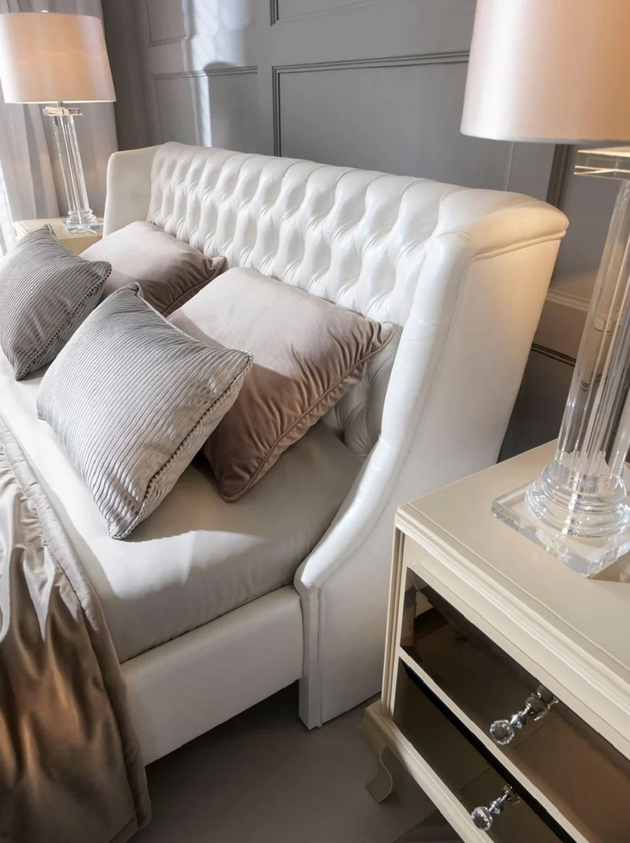 Casa Padrino mesita de noche Art Deco de lujo beige / marr¨®n 55 x 40 x A. 65 cm - Mesa auxiliar con espejo y 2 cajones - Muebles de dormitorio de lujo - Muebles Art Deco de Lujo