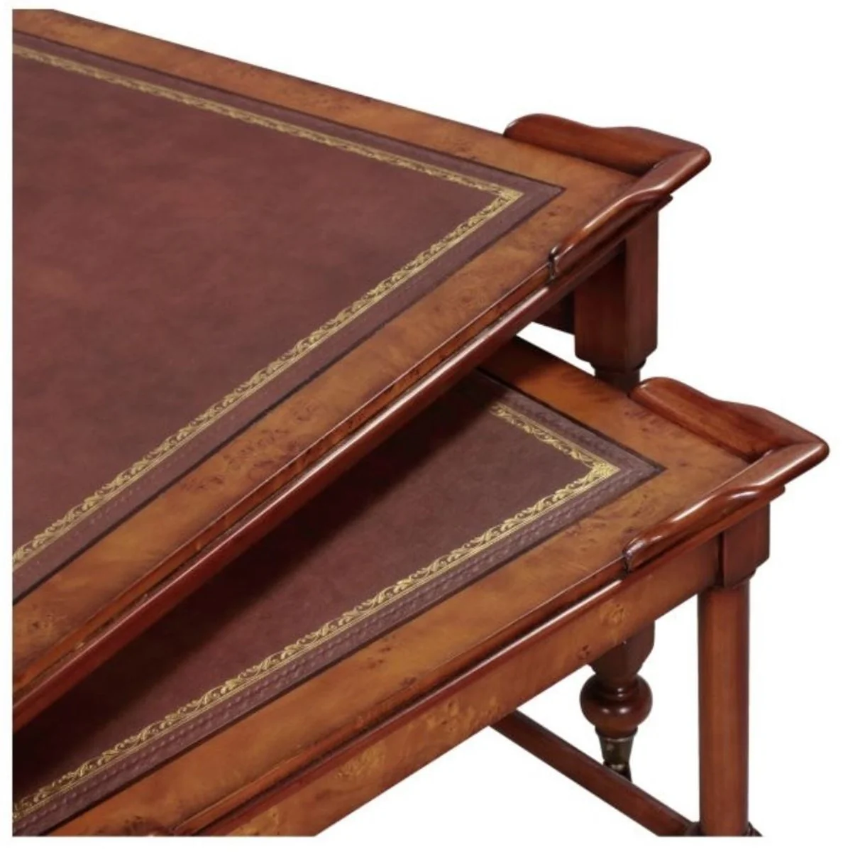 Casa Padrino mesa de centro de caoba de lujo marrón claro / marrón 133 x 81 x H. 50 cm - Calidad de Lujo