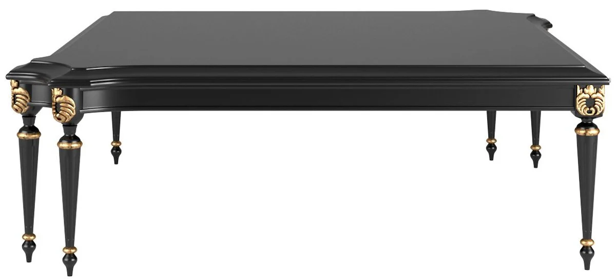 Casa Padrino mesa de centro barroco de lujo negro / oro antiguo 132 x 132 x A. 45 cm - Mesa de sal¨®n noble de estilo barroco - Muebles de sal¨®n barrocos