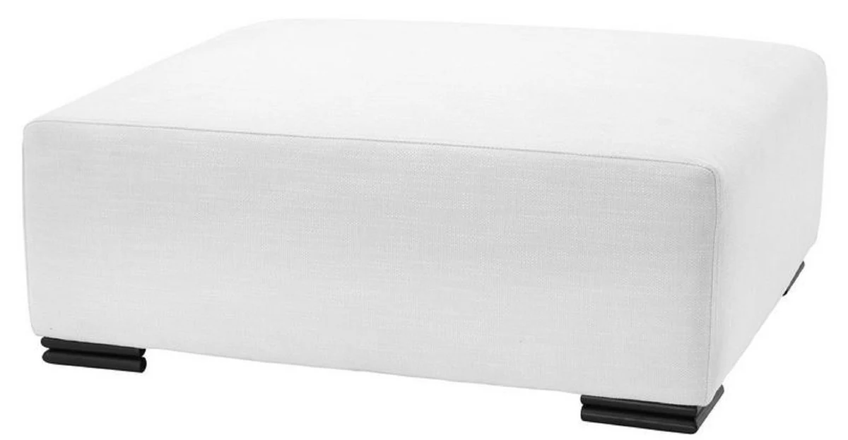 Casa Padrino taburete de lujo blanco / negro 108 x 90 x A. 43 cm - Otomana - Muebles de Sal¨®n de Lujo