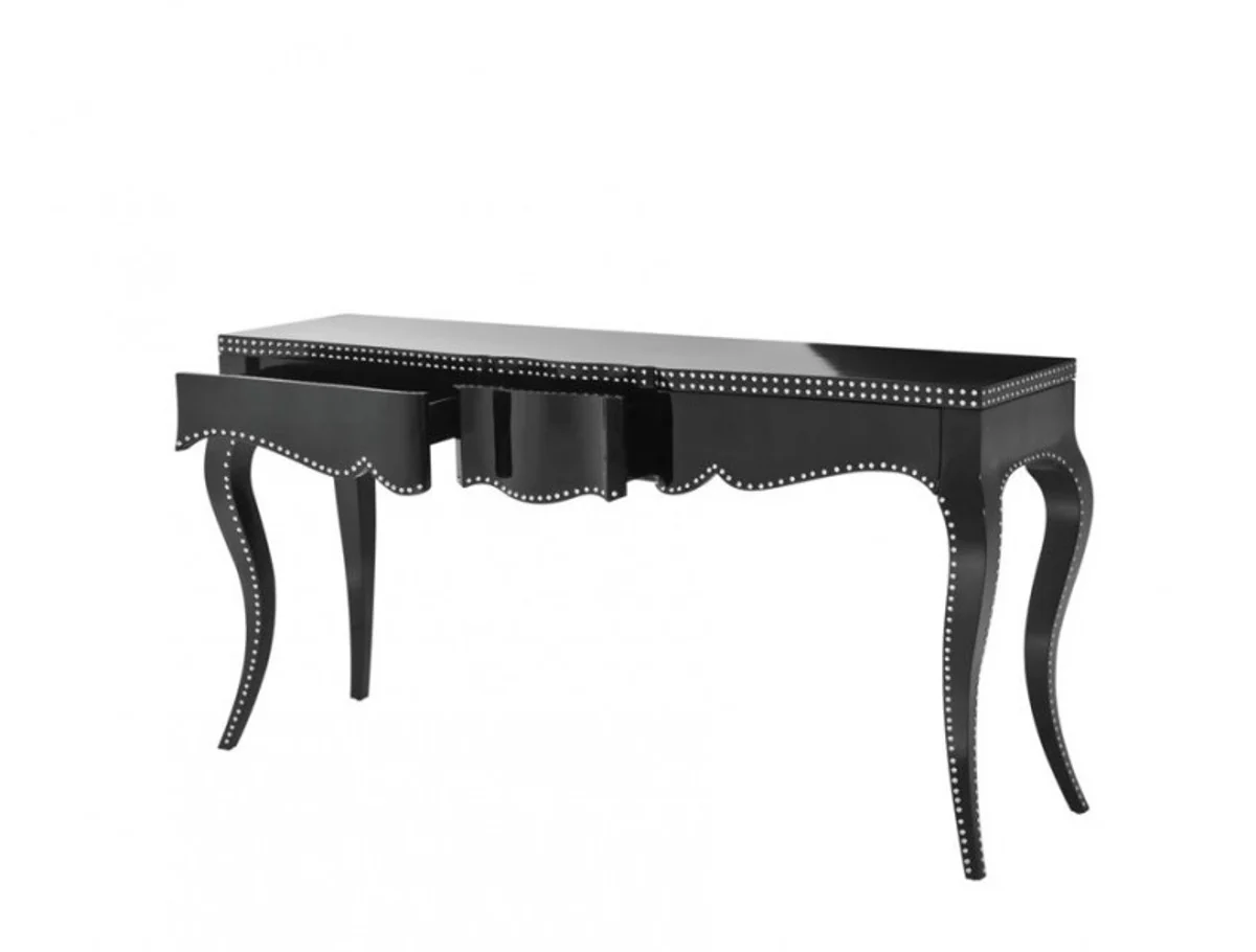 Casa Padrino Luxury Mahogany Wood Console Table Black 163 x 46.5 x H. 83 cm - Luxury Quality