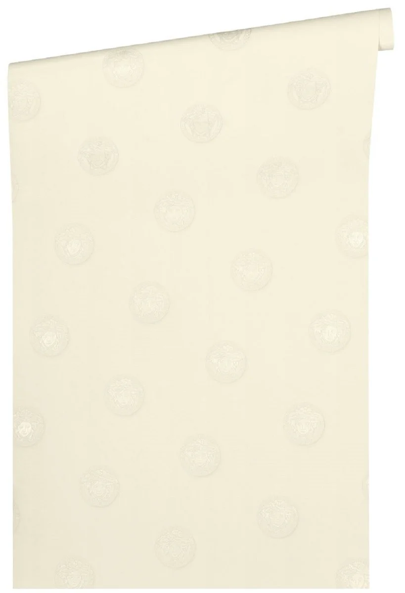 Papel pintado no tejido barroco diseñador Versace Vanitas 348621 blanco - Papel Tapiz de Diseño - Accesorios Decorativos de Lujo