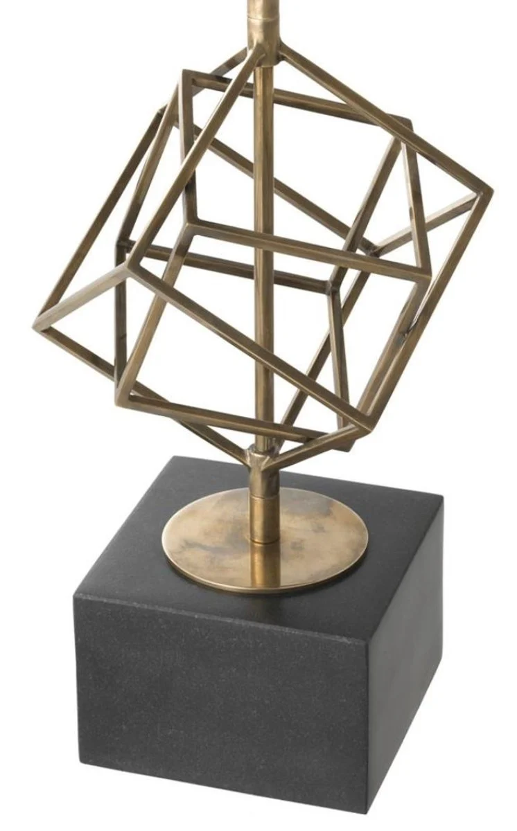 Casa Padrino lámpara de mesa de lujo vintage latón / marrón 40 x H. 98 cm - Lámpara de Mesa de Diseño