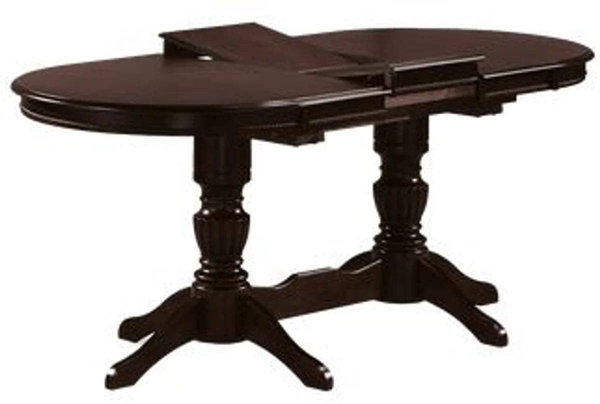 Casa Padrino mesa de comedor Art Nouveau marr¨®n oscuro 150-185 x 90 x A. 75 cm - Mesa de cocina ovalada extensible de madera maciza - Muebles de Comedor