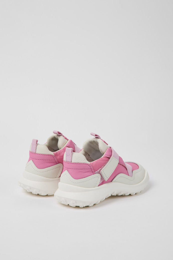 CRCLR Pink leather and textile sneakers for kids