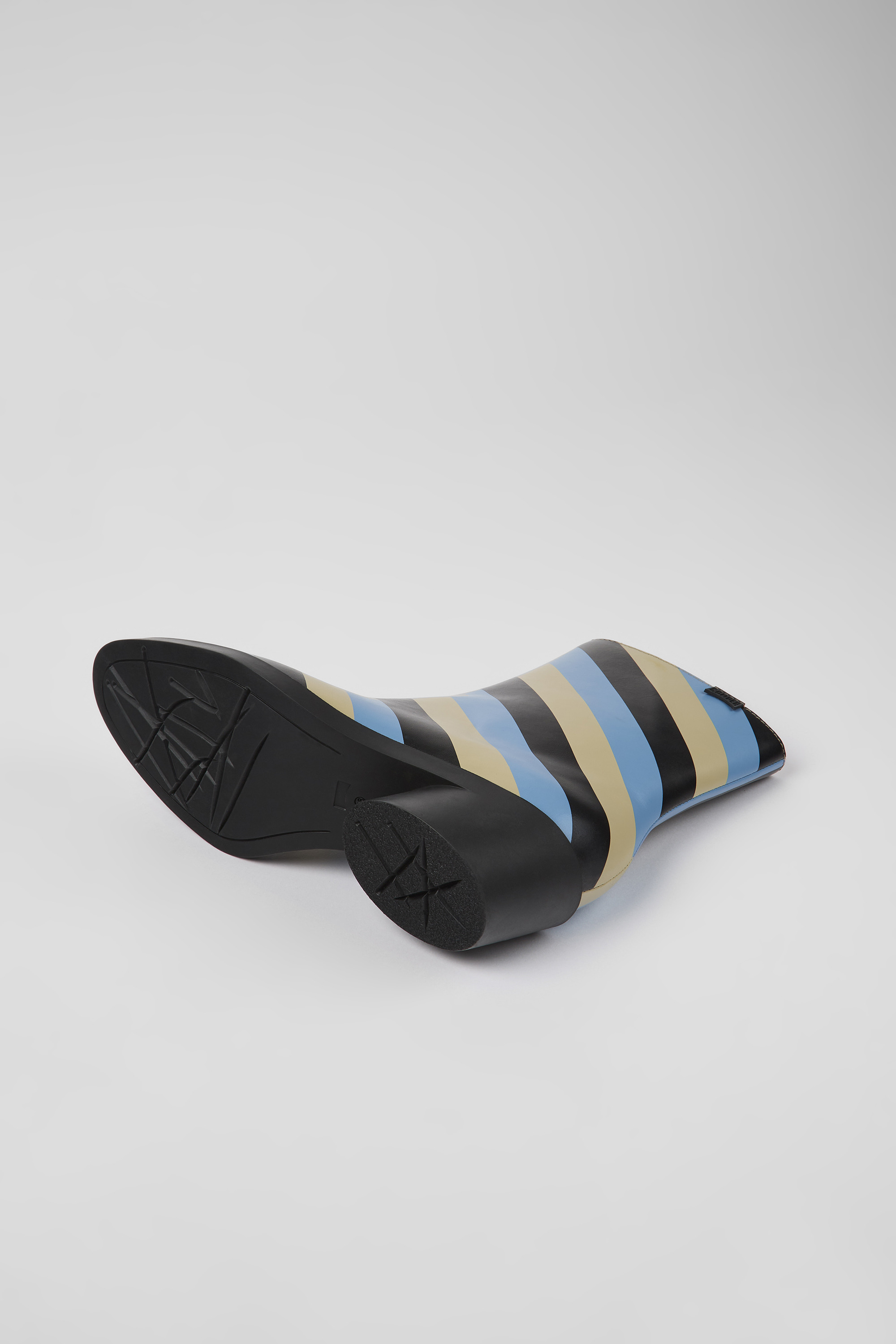 Bonnie - Multicolored striped leather boots for women