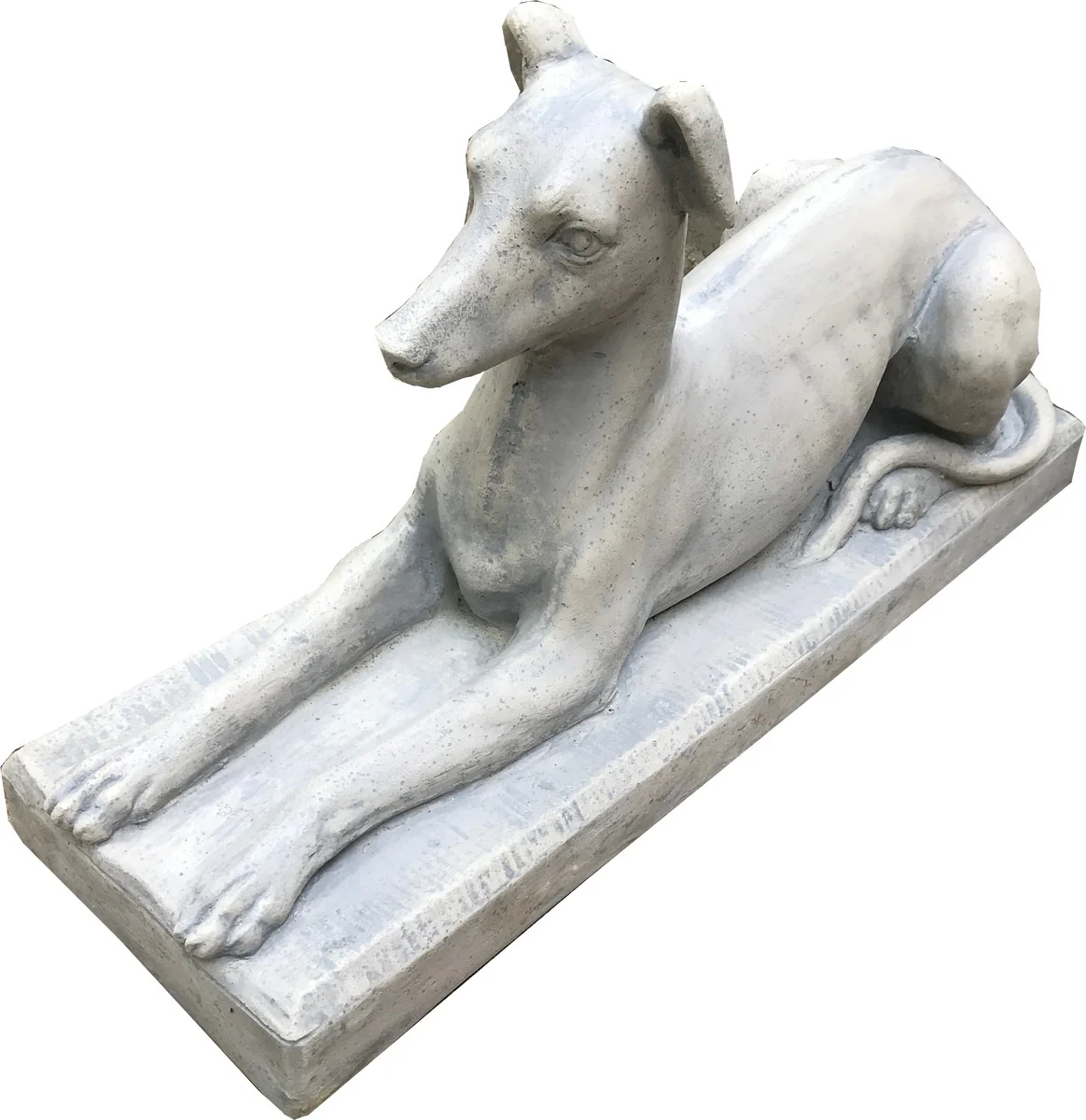 Casa Padrino Art Nouveau Garden Sculpture Dog Solid & Heavy 83 x 27 x H47 cm - Garden Sculpture Deco Antique Style Grey