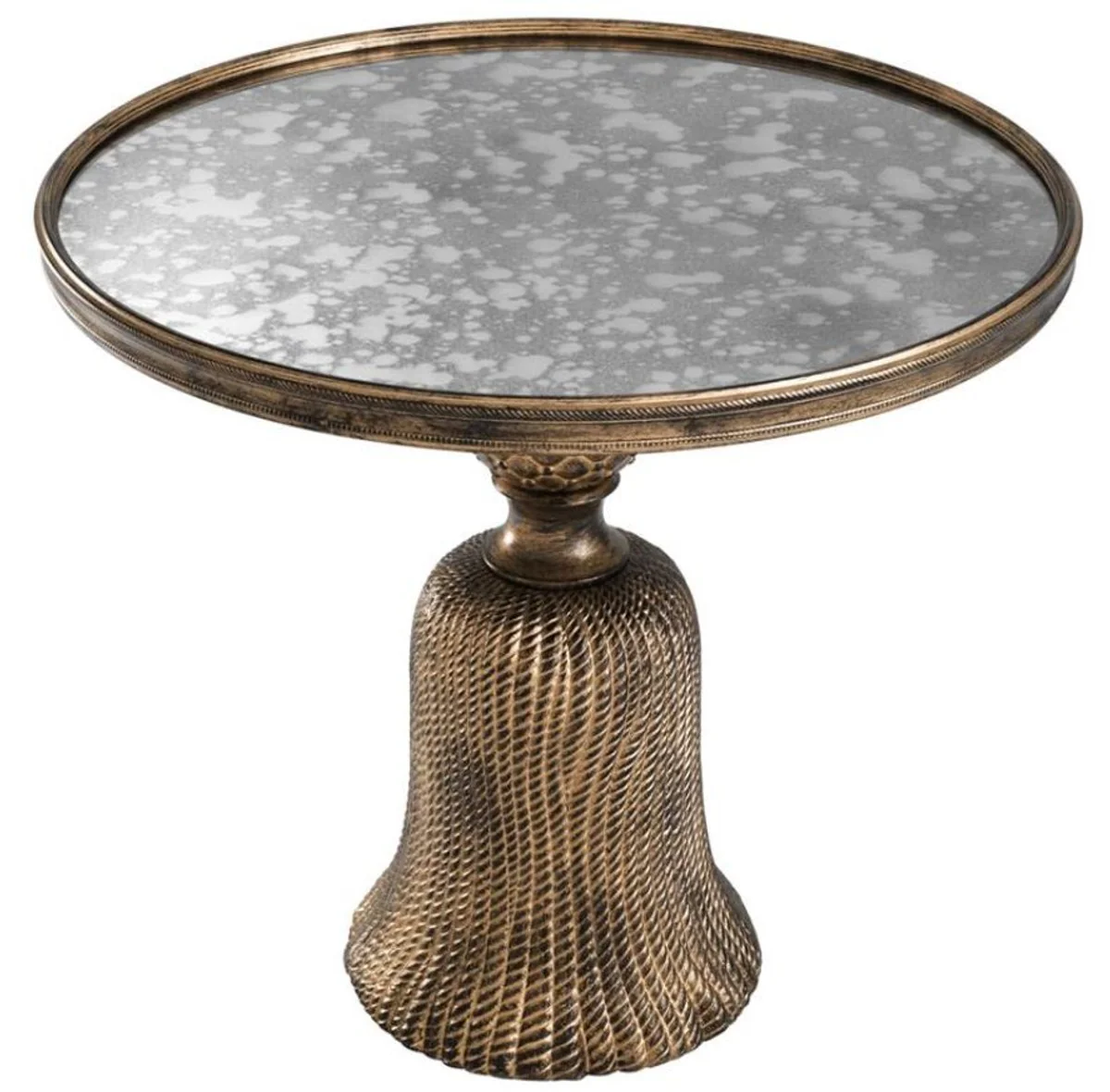 Casa Padrino mesa auxiliar de lujo en oro envejecido Ø 53,5 x H. 47 cm - Muebles de Lujo en Salón