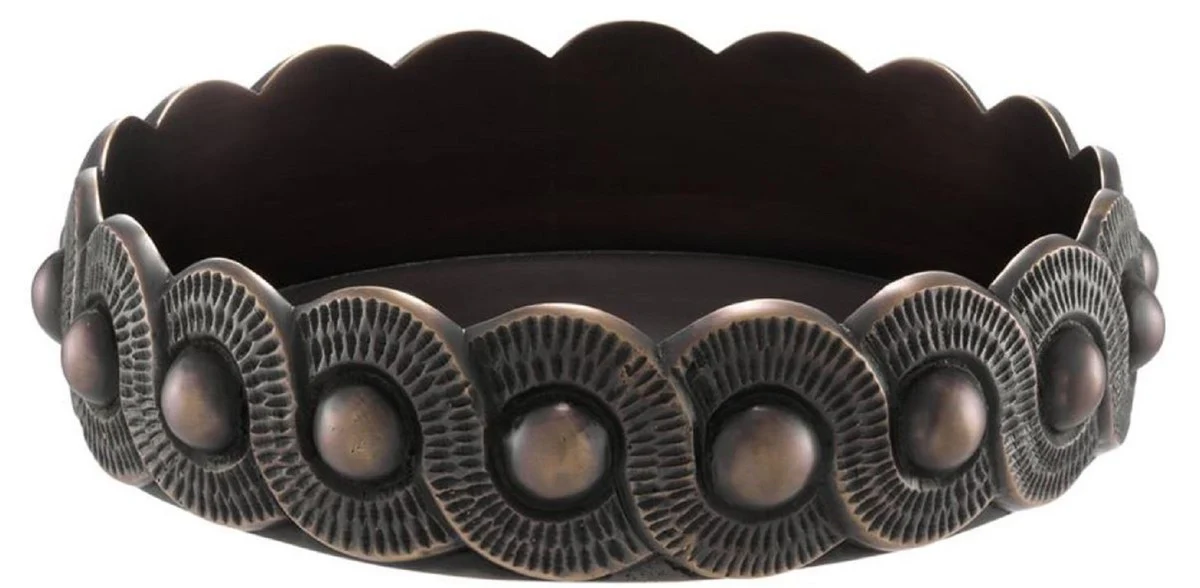 Casa Padrino cenicero de latón de lujo bronce Ø 20,5 x H. 4,5 cm - Colección de Lujo