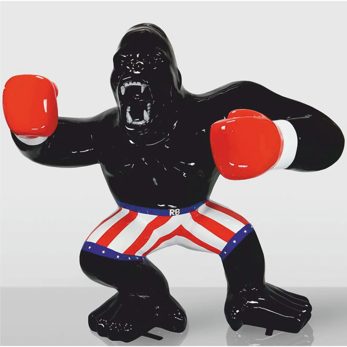 Casa Padrino escultura decorativa XXL mono gorila con guantes de boxeo A. 180 cm