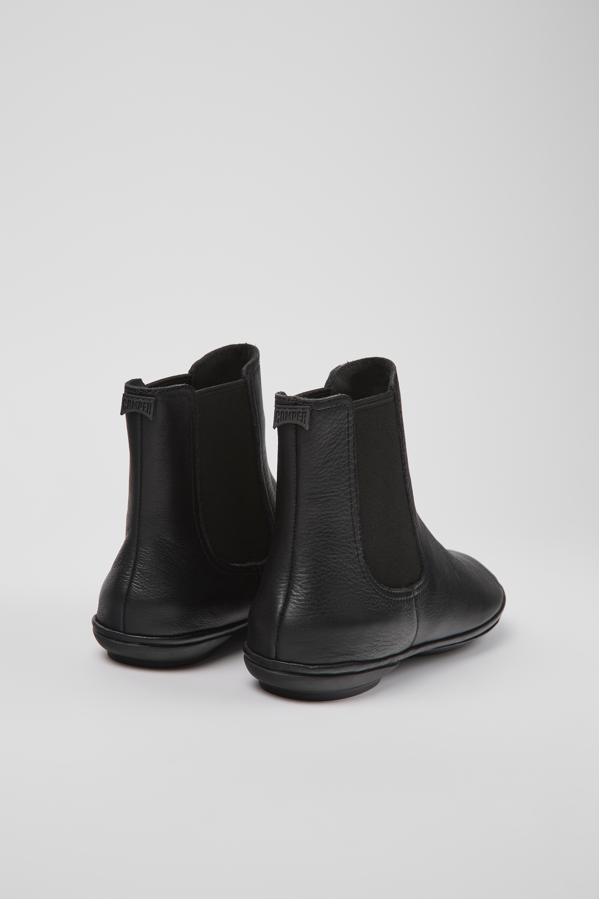 Right - Black leather ankle boots