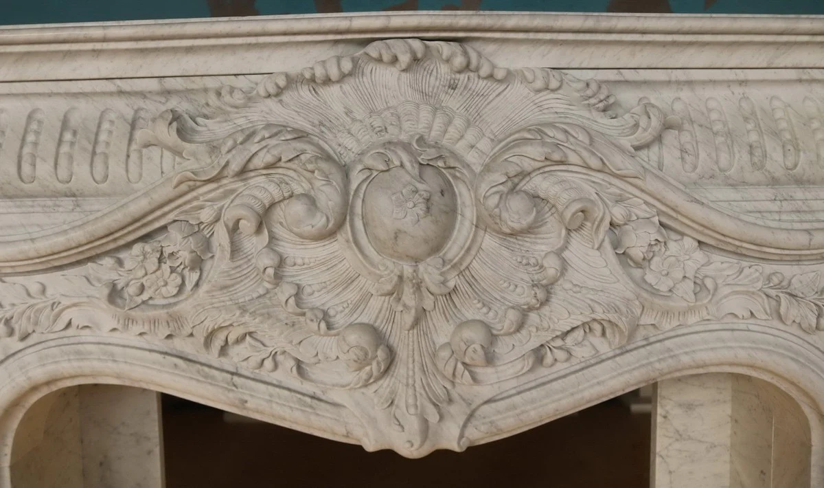 Casa Padrino marco de chimenea de m¨¢rmol barroco de lujo blanco 200 x A. 160 cm