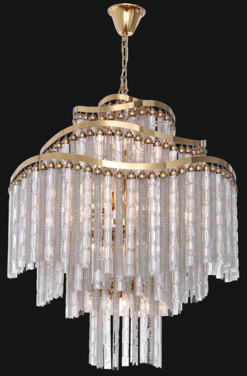 Casa Padrino araña de luces LED barroco de lujo oro Ø 80 x A. 90 cm - Magnífica lámpara de araña de estilo barroco - Calidad de Lujo