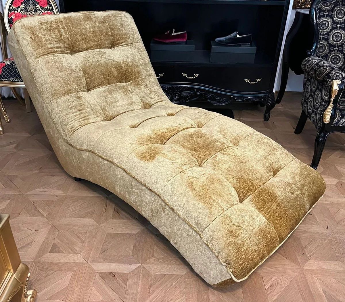 Casa Padrino chaise longue tumbona relax de lujo oro 170 cm