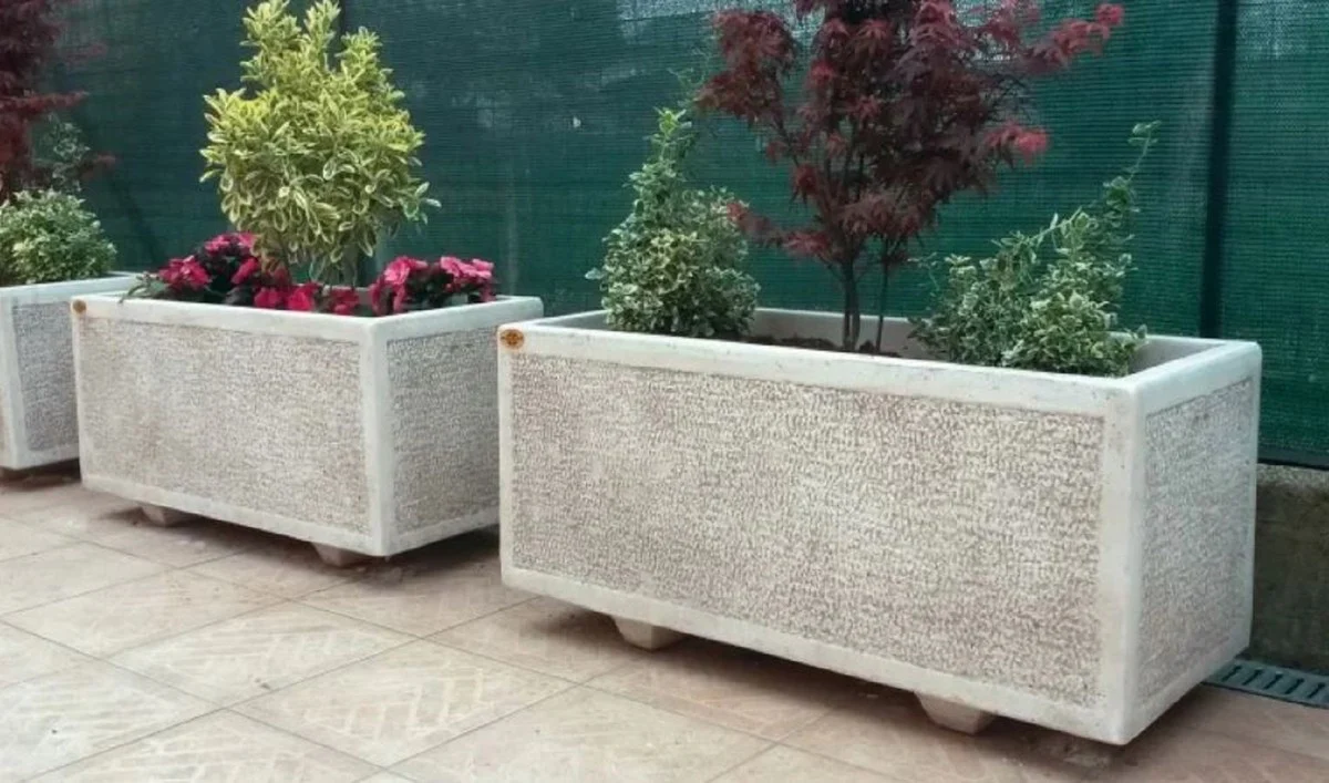 Casa Padrino maceta gris 92 x 35 x A. 40 cm - Macetero rectangular