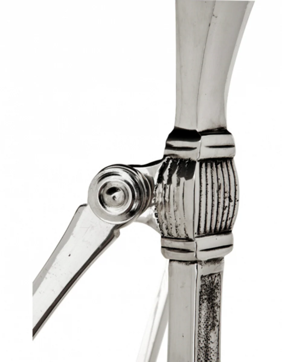 Casa Padrino luxury art deco designer side table antique silver with black glass 42 x H. 55 cm - Luxury Quality