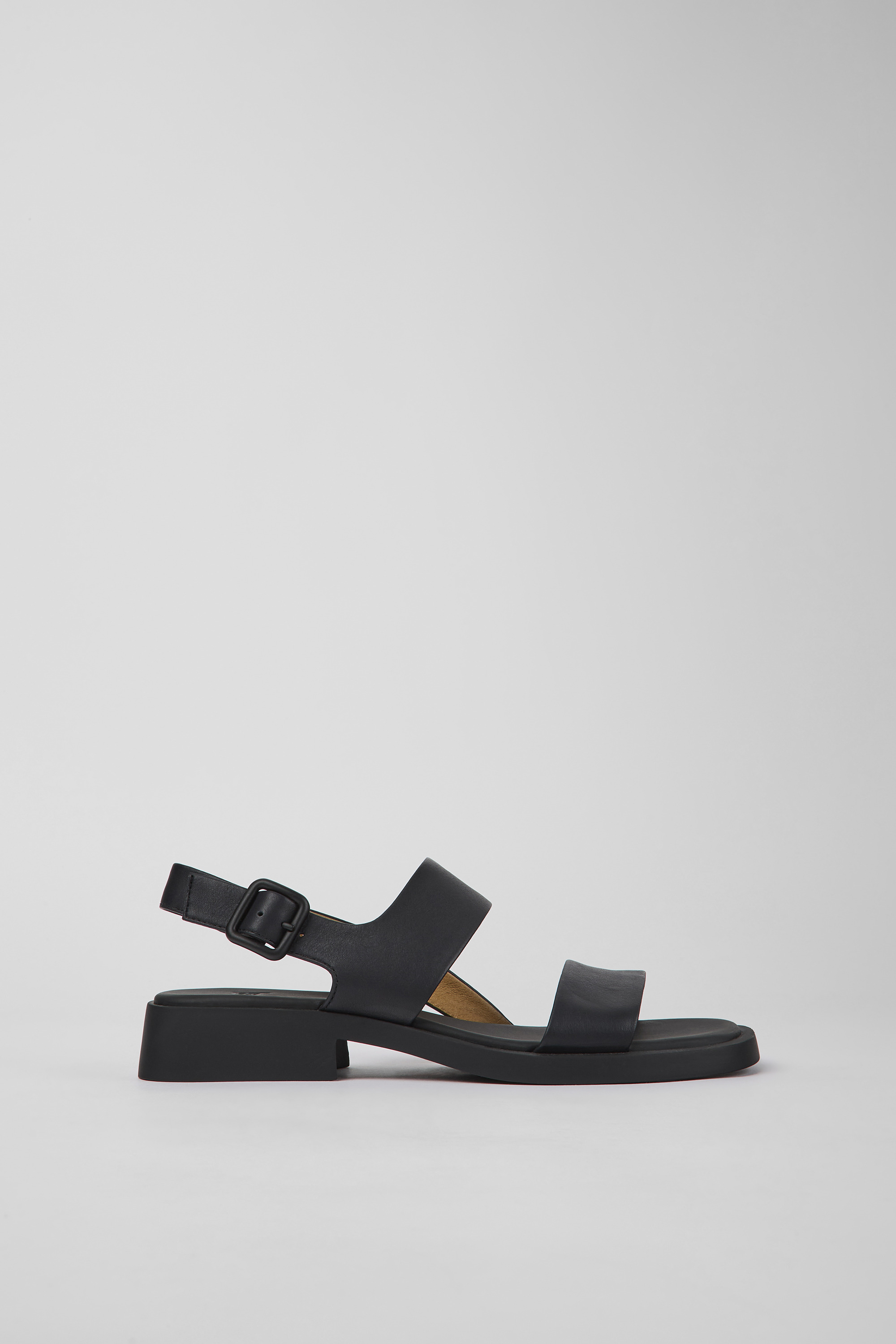 Dana - Black leather sandals for women