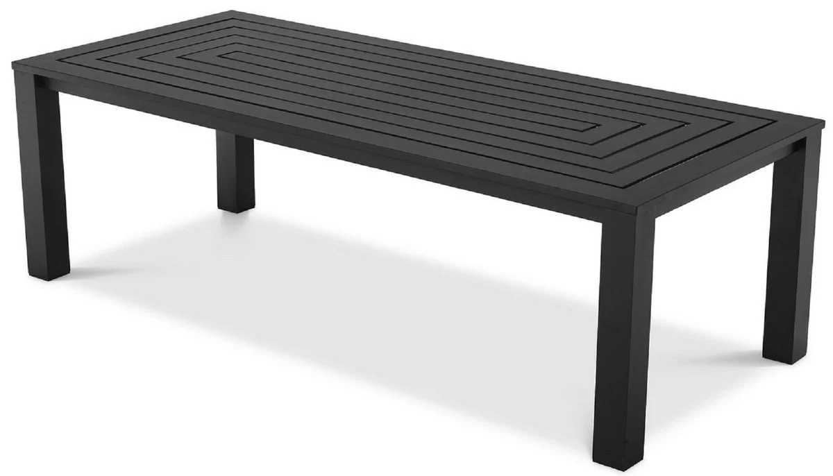 Casa Padrino mesa de comedor de lujo negro 240 x 105 x A. 74,5 cm - Mesa de aluminio resistente a la intemperie - Mesa de Jard¨ªn - Mesa de Terraza - Muebles de Jard¨ªn - Muebles de Terraza