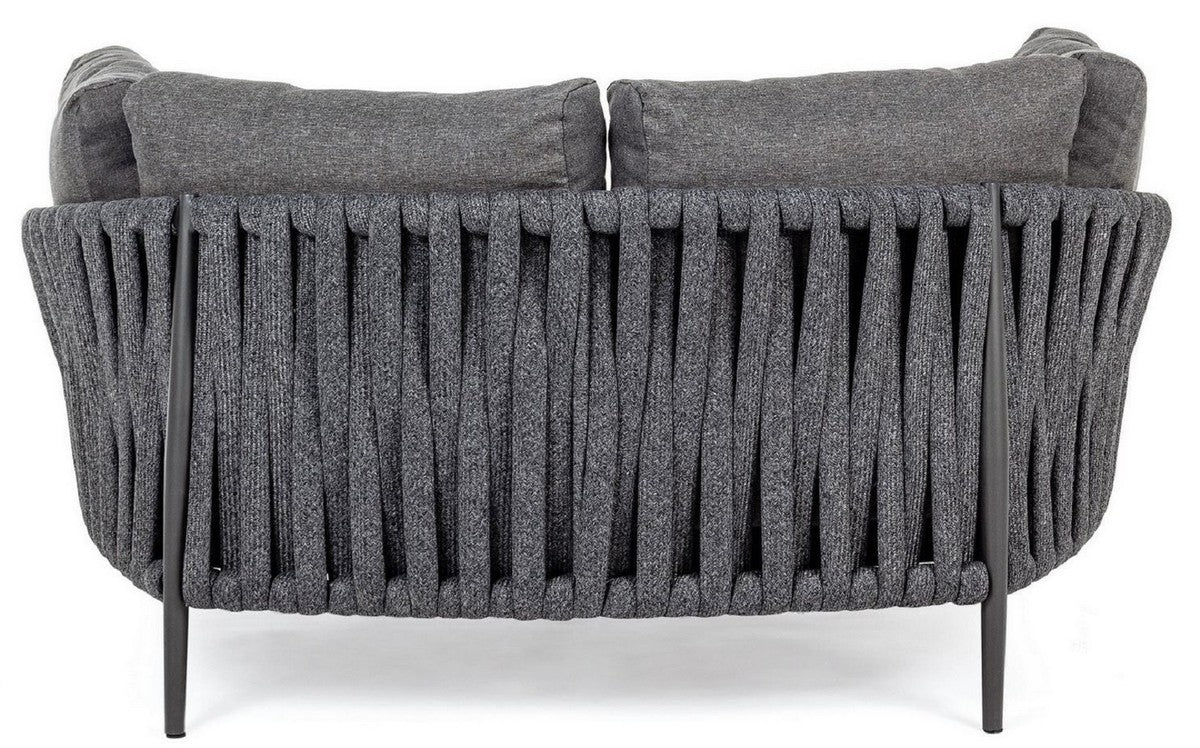 Casa Padrino sofá cama de jardín de lujo con cojines antracita 165 x 146 x A. 86 cm - Sofá de Jardín y Terraza Resistente a la Intemperie - Muebles de Jardín y Terraza - Calidad de Lujo