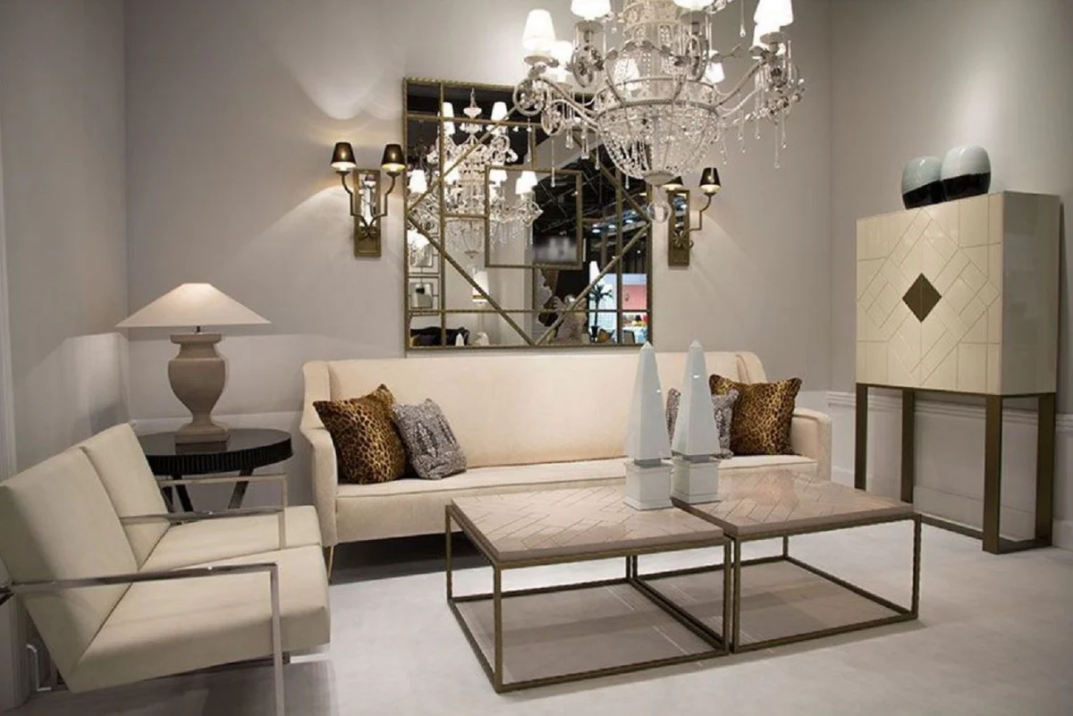 Casa Padrino armario de sal¨®n de dise?o crema / lat¨®n 100 x 40 x A. 180 cm - Muebles de Sal¨®n - Calidad de Lujo