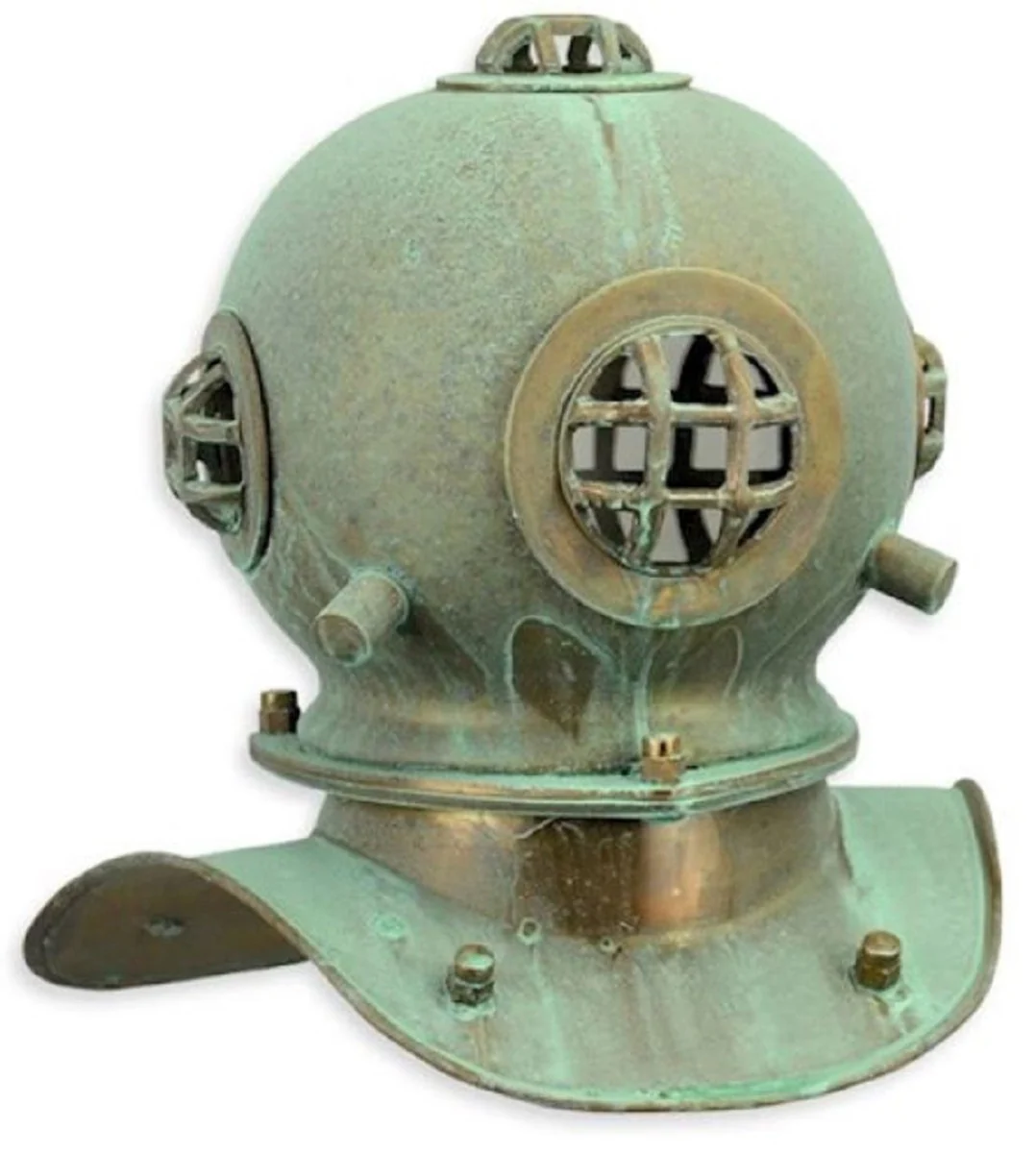 Casa Padrino deco casco de buceo de estilo antiguo verde menta corroído / cobre 20,6 x 17,2 x A. 20,5 cm - Decoración de sala de estar - Decoración de escritorio