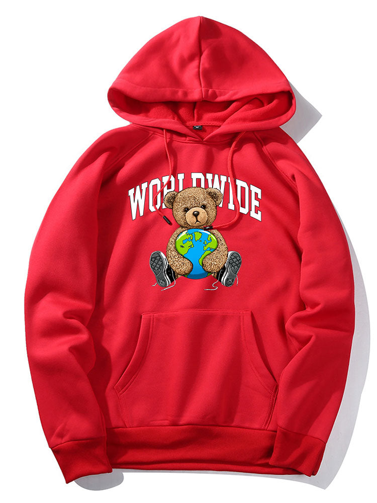 Worldwide Bear Print Hoodie