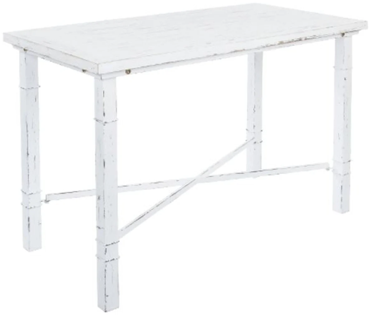 Casa Padrino Mesa de Comedor Estilo Rural Blanco Antiguo 120 x 60 x H. 80 cm - Mesa Shabby Chic Comedor