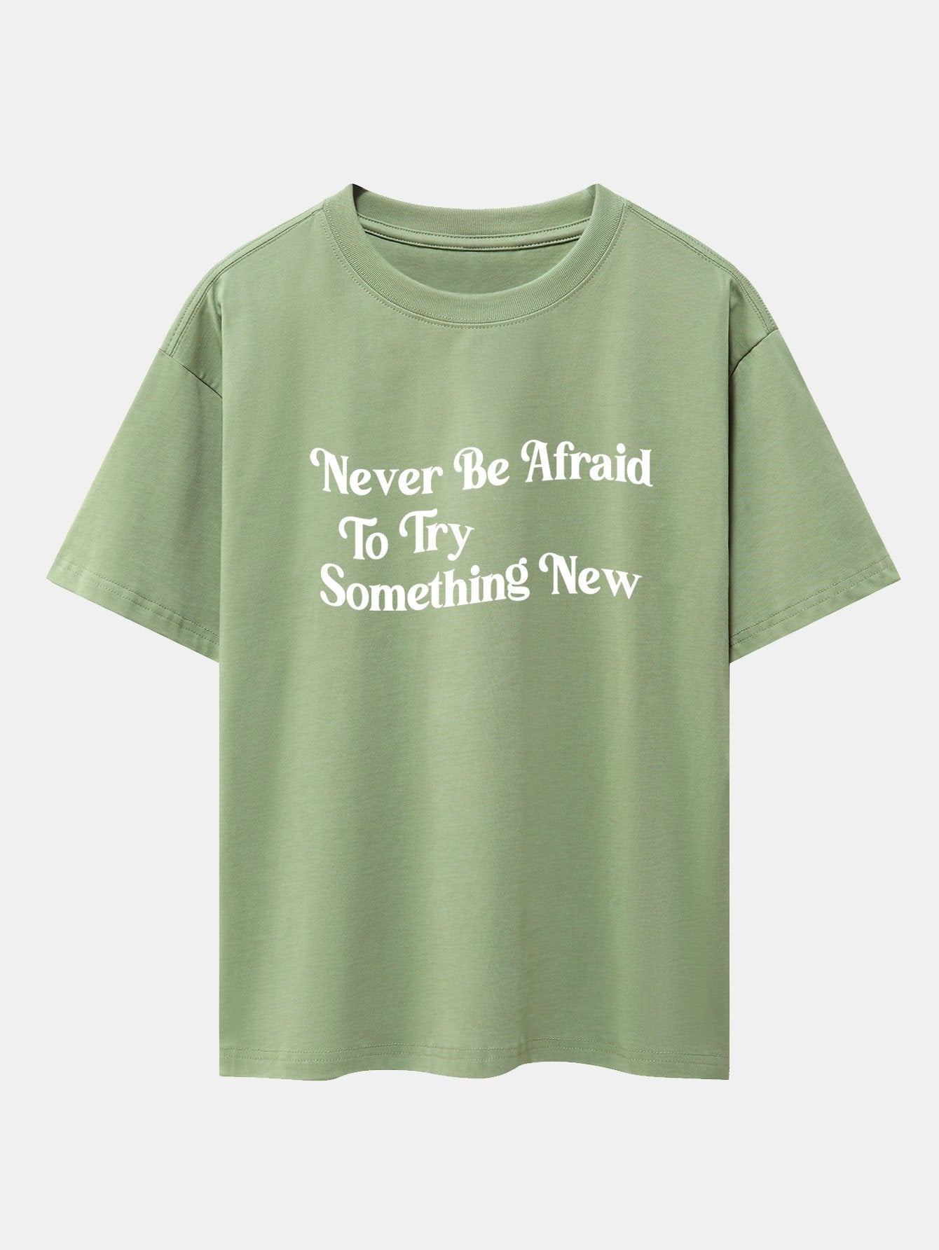 Slogan Print Drop Shoulder Oversize T-Shirt