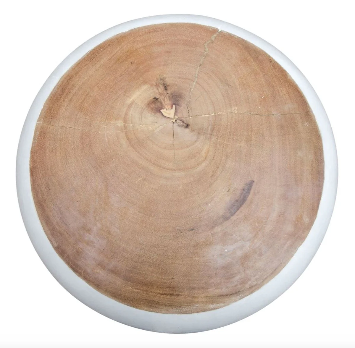 Casa Padrino mesa auxiliar blanco / color natural 40 x H. 54,5 cm - muebles de sala