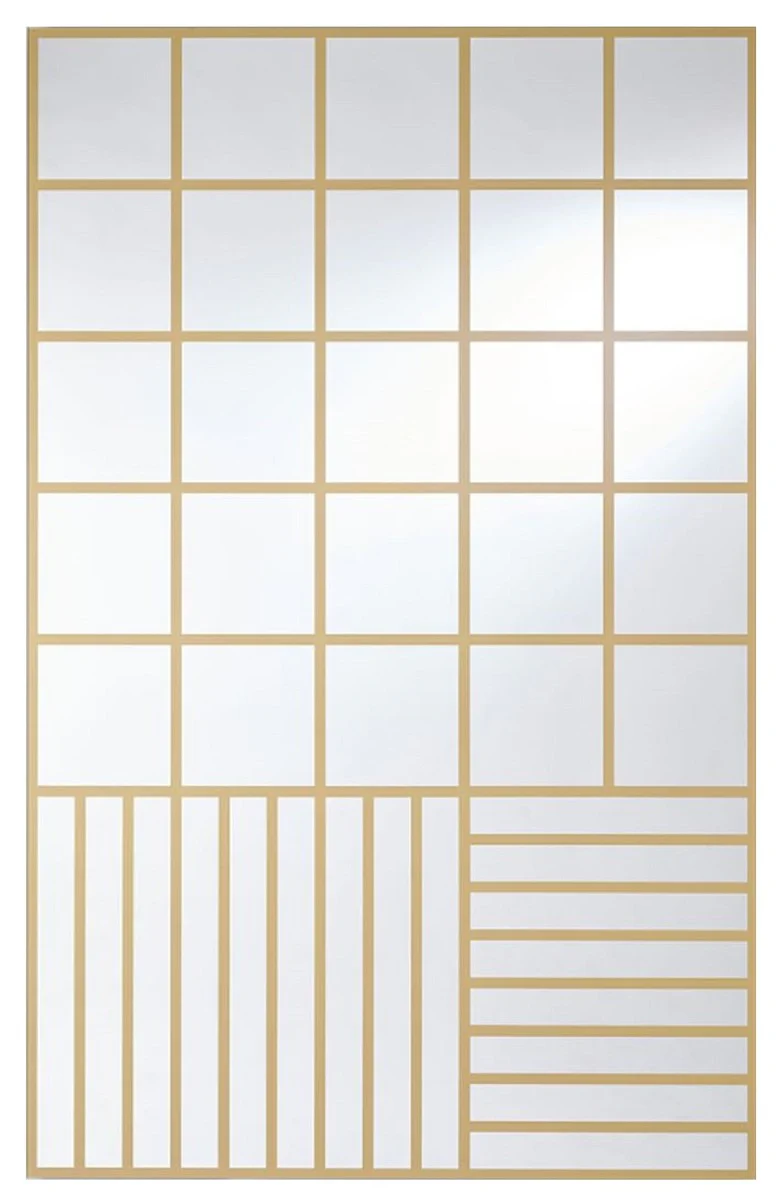 Casa Padrino espejo de pared de lujo oro 100 x 2,5 x A. 158 cm - Espejo rectangular con patr¨®n - Muebles de Lujo