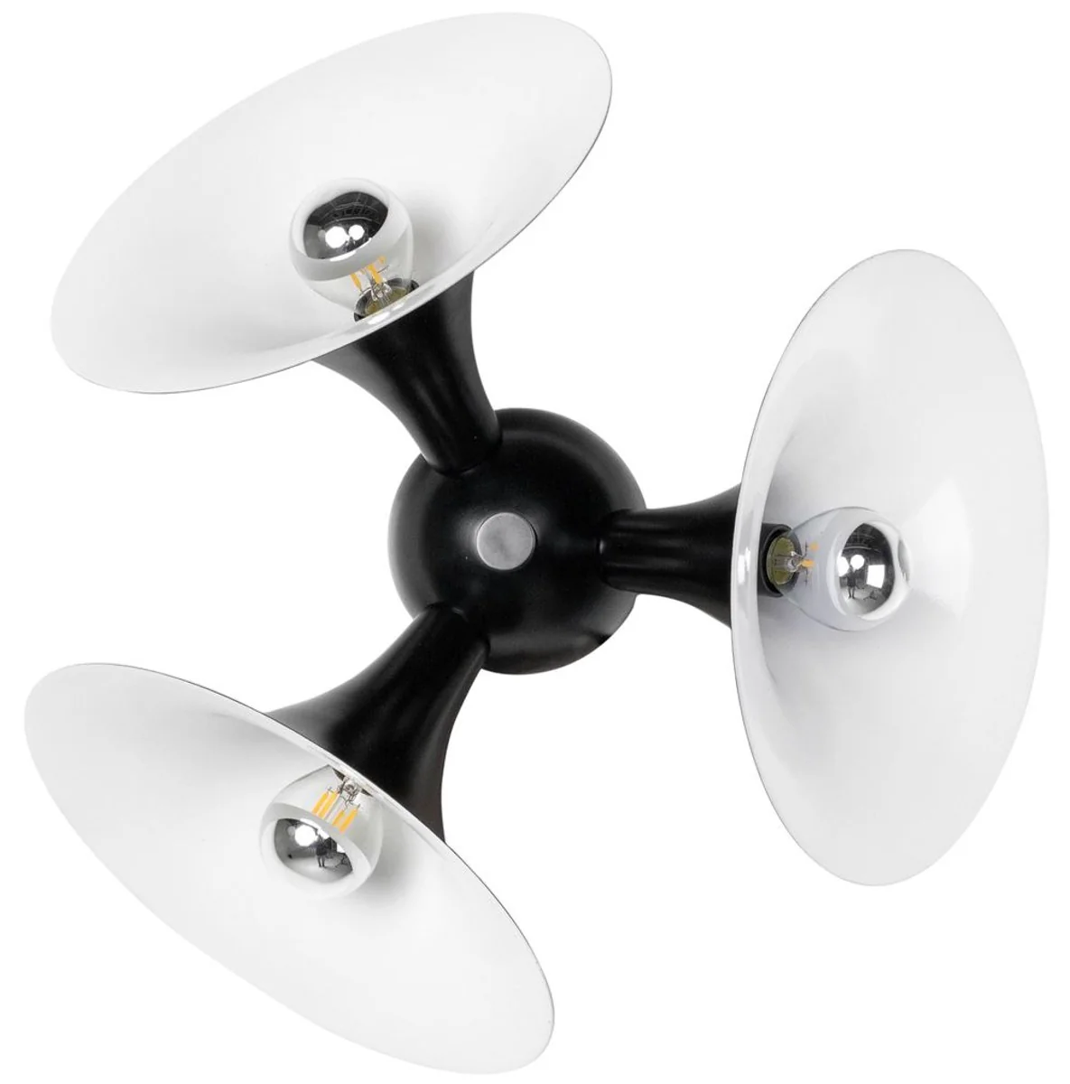 Casa Padrino lámpara de pared de lujo negro / blanco 40 x 20 x H. 40 cm - Lámpara de Aluminio - Calidad de Lujo