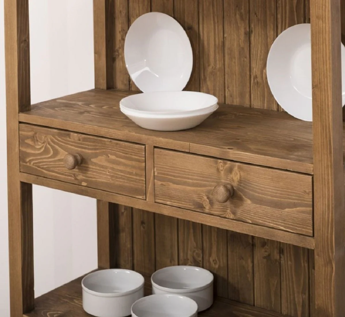 Casa Padrino armario de estilo campestre marr¨®n 91 x 39 x A. 197 cm - Armario de comedor de madera maciza de estilo campestre - Muebles de madera maciza de estilo campestre