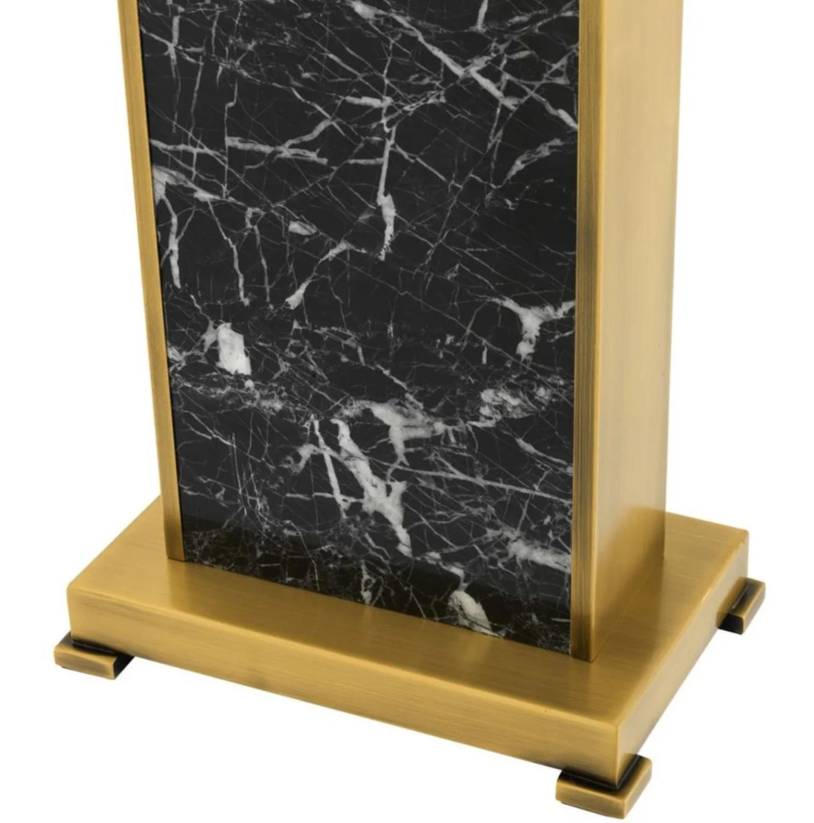 Casa Padrino lámpara de mesa de lujo latón antiguo / negro 46 x 22 x H. 66 cm - Colección de Lujo