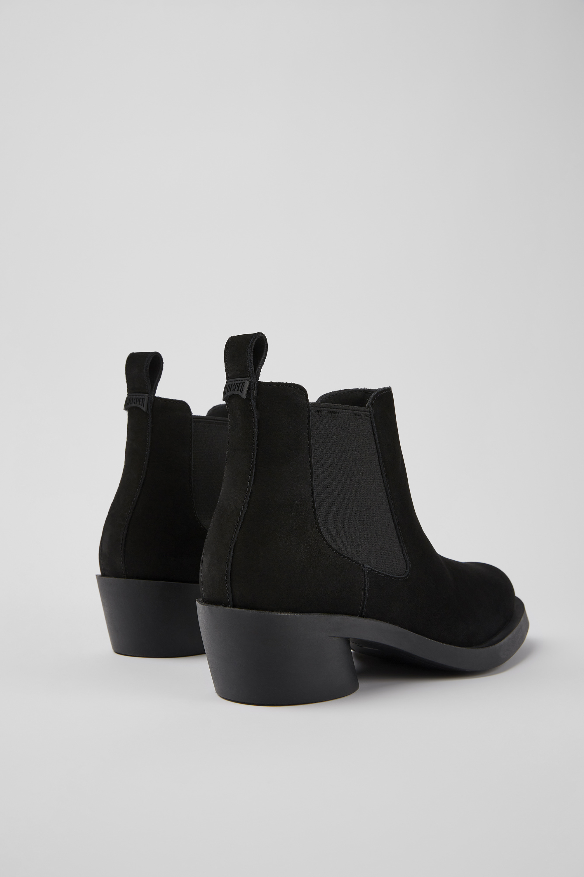 Bonnie - Black nubuck ankle boots for women
