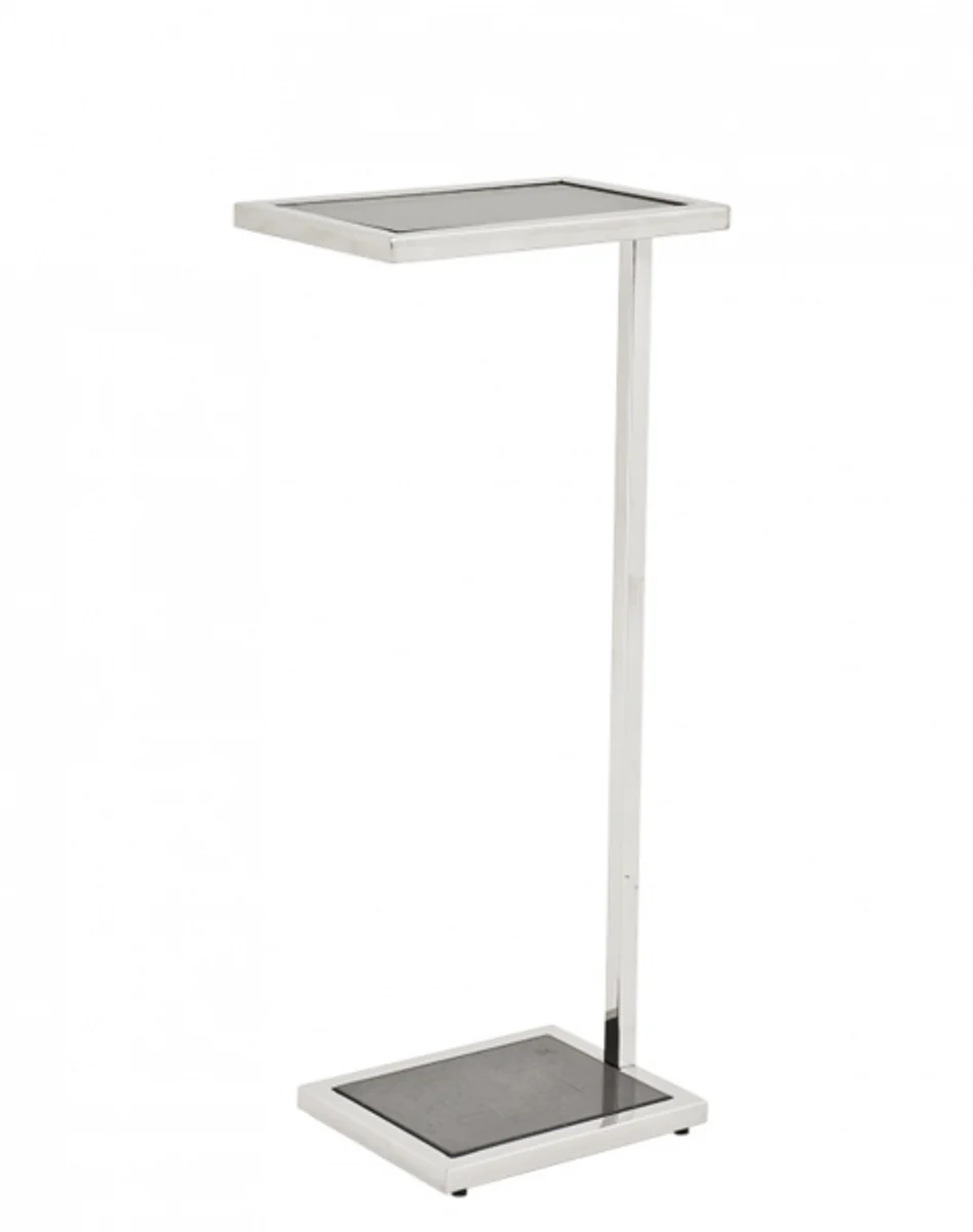 Casa Padrino luxury art deco designer side table with smoke glass top and granite base 31 x 20 x H. 72 cm - Hotel Furniture