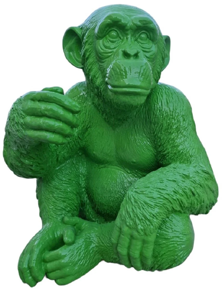 Casa Padrino figura decorativa de dise?o de lujo mono verde 45 x 39 x A. 55 cm - Figura decorativa de sal¨®n - Figura decorativa de lujo - Figura decorativa de dise?o