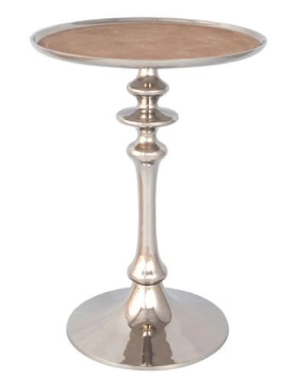 Casa Padrino mesa auxiliar de dise?o plata / marr¨®n ? 40 x H. 58 cm - Muebles de Sala de Lujo